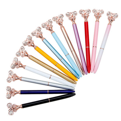 Купить Diamond Butterfly Ballpoint Pen Bullet Type 1.0 Fashion Pens Office Stationery Creative Advertising 12 Colors s