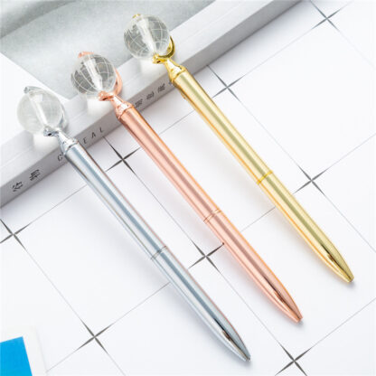 Купить Creative Globe Modeling Metal Pen Student Teacher Writing Ballpoint pens Office Decompression Gift s