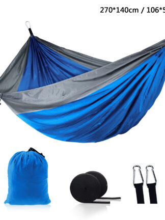 Купить Outdoor Parachute Cloth Hammock Foldable Field Camping Swing Hanging Bed Nylon Hammocks With Ropes Carabiners 12 Color DH1338 s