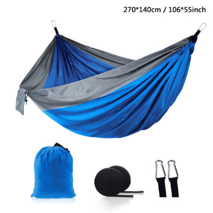 Купить Outdoor Parachute Cloth Hammock Foldable Field Camping Swing Hanging Bed Nylon Hammocks With Ropes Carabiners 12 Color DH1338 s
