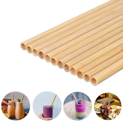 Купить Natural 100% Bamboo Drinking Straws Eco-Friendly Sustainable Bamboo Straw Reusable Drinks Straw for Party Kitchen s