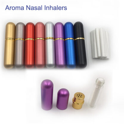 Купить Aluminum Nasal Inhaler refillable Diffusers Bottles For Aromatherapy Essential Oils With High Quality Cotton Wicks s