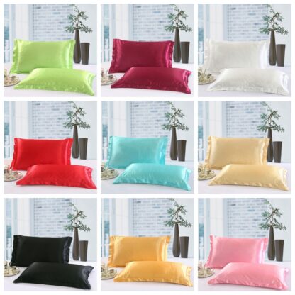 Купить Solid Color Silk PillowCases Double Face Envelope Design Pillow Case High Quality Charmeuse Silk Satin Pillow Cover GGA100 20PCS