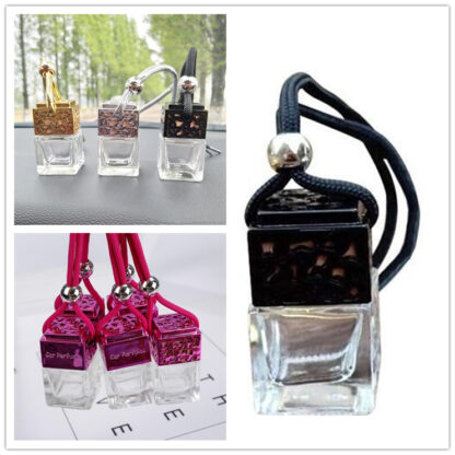 Купить Car Perfume Bottle Cube Car Hanging Rearview Ornament Air Freshener For Essential Oils Diffuser Fragrance Empty Glass Bottles s