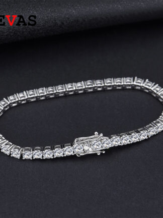 Купить OEVAS 100% 925 Sterling Silver Created Moissanite Gemstone Bangle Charm Wedding Bracelet Fine Jewelry Wholesale Drop Shipping