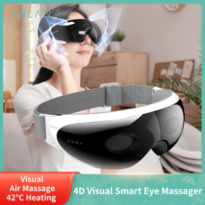 Купить ANLAN 4D Visual Smart Eye Massage Glasses Wireless Air Compression 42 Hot Eye Massage Large Battery Relieve Eye Fatigue Massage