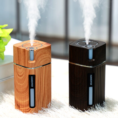 Купить Portable Mini Humidifier Wood Grain 300ML Ultrasonic Car USB Aroma Air Diffuser Color LED Lamp Humidificador For Car Home Office