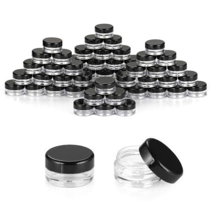 Купить ip Balm Containers 3G/3M Clear Round Cosmetic Pot Jars with Black Clear White Screw Cap ids And Small Tiny 3g Bottle s