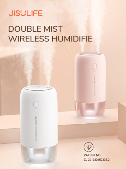 Купить JISULIFE Wireless Humidifier for Home Car Air Humidifier Humidificador Mini Portable Aroma Diffuser 500ML Mist Maker with Light