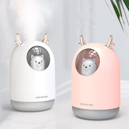 Купить Home Appliances USB Humidifier 300ml Cute Pet Ultrasonic Cool Mist Aroma Air Oil Diffuser Romantic Color LED Lamp Humidificador