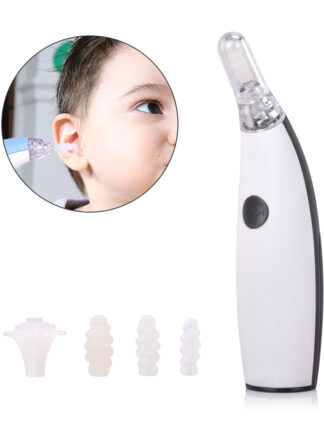 Купить Ear Wax Cleaner Painless Powered Safety Cordles Electric Cleaning Tool with 4 Removable Silicone Nozzle Head for Babies Adults