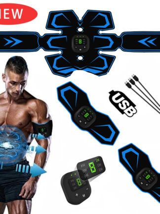 Купить Electric Abdominal Muscle Stimulator EMS Trainer Belt Rechargeable Body Massage Muscle Training Stimulator Gear Fitness Massager