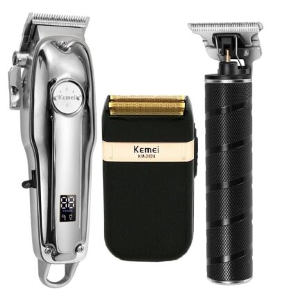 Купить Kemei All Metal Professional Electric Hair Clipper Rechargeable Hair Trimmer Haircut Shaving Machine KM-1986+PG KM-T9 KM-2024