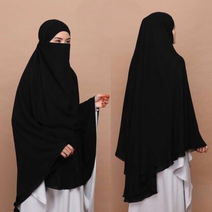 Купить 2Pcs Muslim Women Burquas Khimar Long Hijab Veil Prayer Abaya Arab Burka Middle East Islam Eid Full Cover Headscarf Jilbab