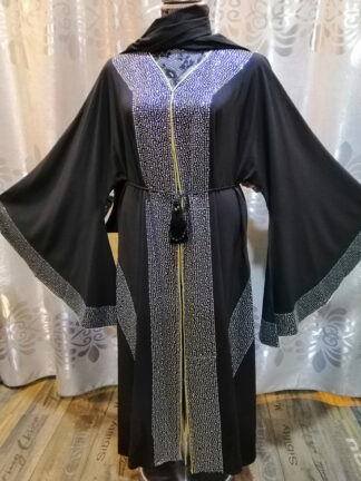 Купить Elegant Dubai Muslim Women Abaya Dress Diamond Islam Moroccan Kaftan Batwing Sleeve Djellaba Eid Long Robe Islamic Clothing