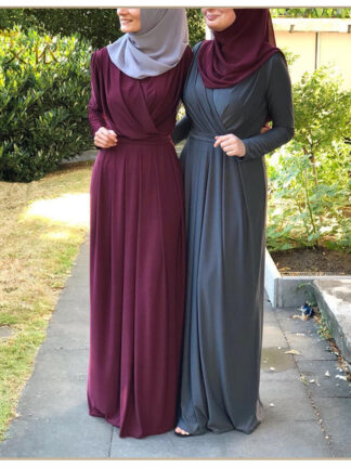 Купить Ramadan Muslim Abaya Dresses Women Moroccan Kaftan Elegant Lace-up Maxi Hijab Dresses Dubai Paryer Ramadan Eid Islamic Clothing