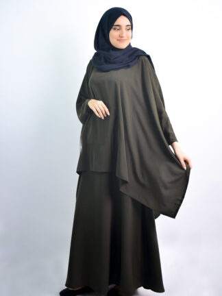 Купить Eid 2 Piece Set Long Khimar Jilbab Muslim Women Prayer Garment Sets Abaya Skirt Arab Islamic Overhead Burqa Ramadan Musulman