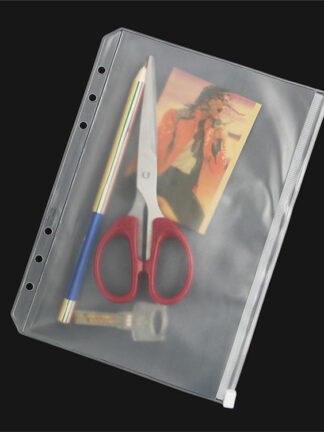 Купить Simple A5/A6/A7 Transparent PVC Bag Cover Waterproof Plastic Storge Zipper File Folder Notepads Pocket Document 6 Holes School p