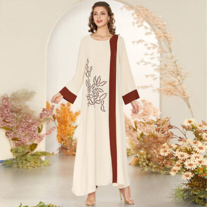 Купить Turkey Dubai Muslim Long Dress Women Abaya Print Floral Jubah Caftan Kimono Islamic Clothing Elbise Moroccan Dresses Kaftan