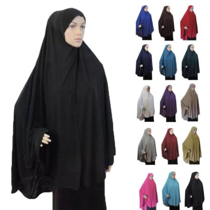 Купить Ramadan Muslim Prayer Garment Hijab Long Khimar Women Niqab Eid Islam Turkey Namaz Burka Musulman Jurken Jilbab Djellaba Hijabs