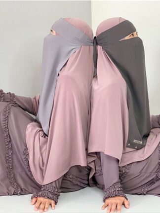 Купить Women Muslim Niqab Burqa Bonnet Veil Modest Wear Hijab Single Layered Amira Islamic Face Cover Burqa Arab Prayer Hijabs Scarf