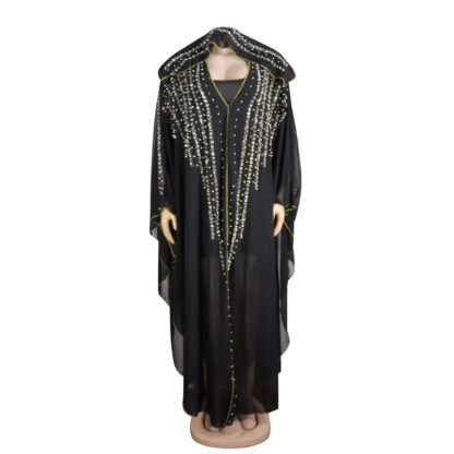 Купить African Clothes Islamic Muslim Dress Women Chiffon Diamond Hooded Abaya Ramadan Hijab Pakistani Dresses Moroccan Kaftan Burqa