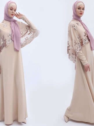 Купить Turkey Muslim Two Piece Set Dress with Cape Women Islamic Kimono Jilbab Maxi Hijab Dresses Abaya Moroccan Kaftan Elbise Vestidos