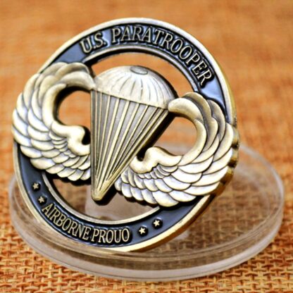 Купить Non Magnetic American Army Metal Craft Commemorative Coin US Paratrooper 1oz Bronze Plated Challenge Coins with Capsule for Collection