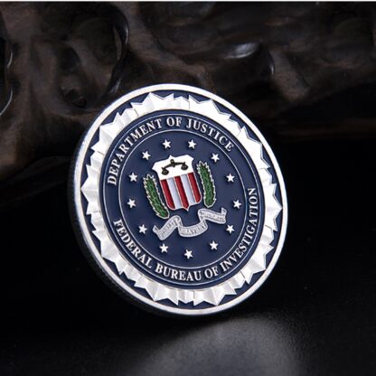 Купить 2pcs Non Magnetic Challenge Craft Great Seal USA Department Of Justice Federal Bureau Of Investigation Silver Plated Souvenir Coin Replica Badge Collection