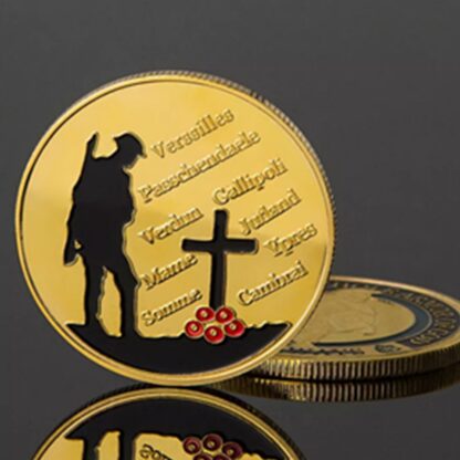 Купить 50pcs Non Magnetic 1914-1918 Military Craft Gold Plated Souvenir Coin Great War 100th Anniversary Commemorative Challenge Badge Medal