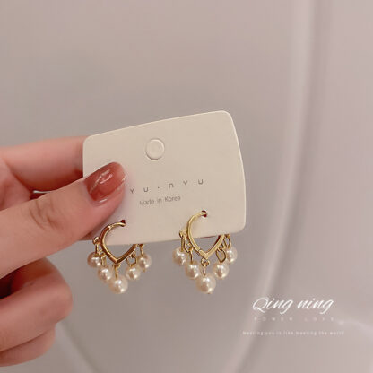 Купить South Korea Dongdaemun Fashion Personality Trendy Pearl Earring Ear Clip Internet Celebrity Dignified Sense of Design Ear Rings Womens Whole