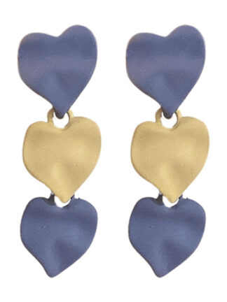Купить Silver Needle Pleated Love Heart Earrings Korean Spring Fresh Sweet Earrings Eardrops Design Sense Niche Cute eardrop