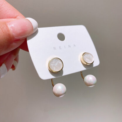 Купить 925 Silver Pin Earrings South Korea Elegant Internet Popular Korea Dongdaemun Pearl Stud eardrop 2022 New Fashion