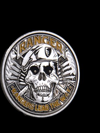 Купить 10pcs Non Magnetic Challenge Craft 1775 USA Department Of The Army Ranger Lead Way Skull Silver Plated Military Coin