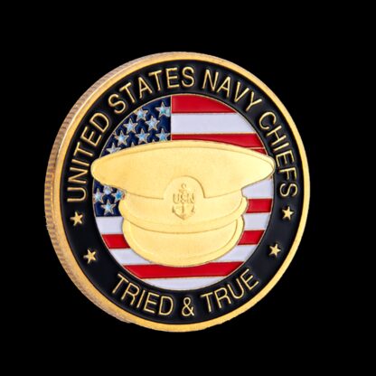 Купить 20PCS Non Magnetic USArmy Millitary Craft Department Of The Navy Chiefs Tried True 24k Gold Plated Challenge Coin