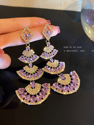 Купить 925 Silver Stud Rhinestone-Encrusted Scallop Earrings European and American Retro Long High Profile Stud eardrop Palace Style All-Match Tem