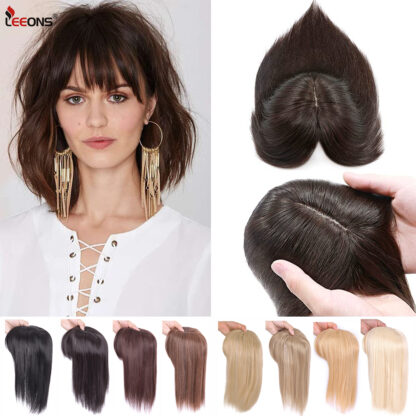 Купить Accessories Synthetic New Woman Hair Clip In Hair Pieces With Bangs For Women Cover Thinning Hair and White Hairpiece Synthetic On