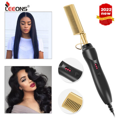Купить Accessories Hot Comb Electric Hot Comb Wet And Dry Hair Curler Comb Hot Straightening Heating Iron Environmentally Gold Costume