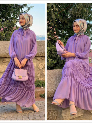 Купить Fashion Muslim Chiffon Pleated Dress Dubai Arab Abaya Turkey Moroccon Kaftan Islamic Clothing India Gown Robe Vestidos Femme