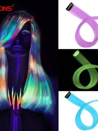 Купить Accessories Synthetic 50Cm Rainbow Colors One Clip In Hair Extensions Straight Long Synthetic For Women Hair Piece Blue Pink Purple Red 12G