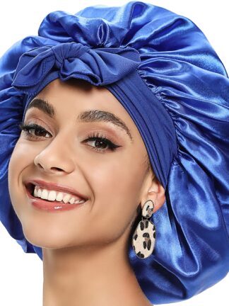 Купить Accessories Cheap Silk Bonnet Satin Bonnet Hair Bonnet Stretch Solid With Wide Ties Satin Hair For Sleeping With Stretchy Tie Band Co