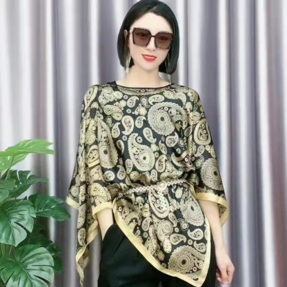 Купить New Li Jin Satin Multi-Functional Pullover Shawl Womens Fashion All-Match Online Best-Selling Product Sun Protection Clothing Printed Silk S