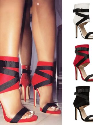 Купить European and American new fashion women's shoes fish mouth cross belt sexy thin high-heeled sandals