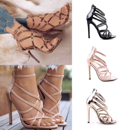 Купить Fashionable new summer women's shoes fish mouth cross fine back zipper high-heeled sandals