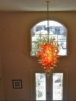 Купить Pendant Lamps Fashion High Ceiling Pendant-Light Villa Art Indoor Lighting Murano Glass Chandelier for Restaurant Modern Led Chandeliers Lights