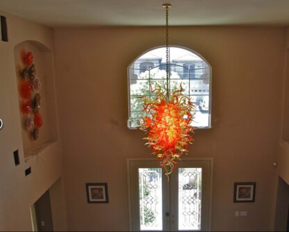 Купить Pendant Lamps Fashion High Ceiling Pendant-Light Villa Art Indoor Lighting Murano Glass Chandelier for Restaurant Modern Led Chandeliers Lights