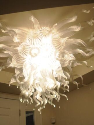 Купить Lamps Modern Art Ceiling Decor Crystal Chandelier in White Color 100% Blown Glass Chandeliers Indoor Lighting