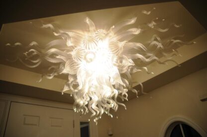 Купить Lamps Modern Art Ceiling Decor Crystal Chandelier in White Color 100% Blown Glass Chandeliers Indoor Lighting