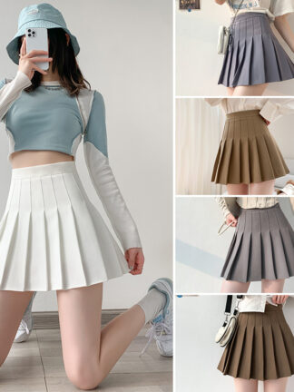 Купить Pleated Skirt Womens Summer 2022 New JK High Waist Black Slimming A- line Spring and Autumn Winter Petite Skirt