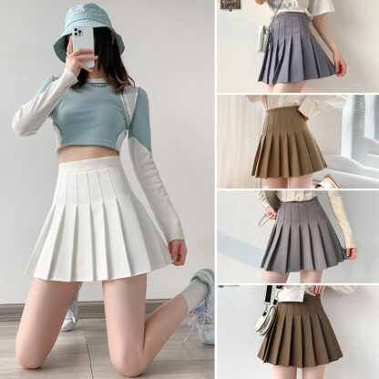 Купить Pleated Skirt Womens Summer 2022 New JK High Waist Black Slimming A- line Spring and Autumn Winter Petite Skirt